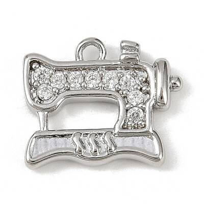 Brass Micro Pave Clear Cubic Zirconia Pendants