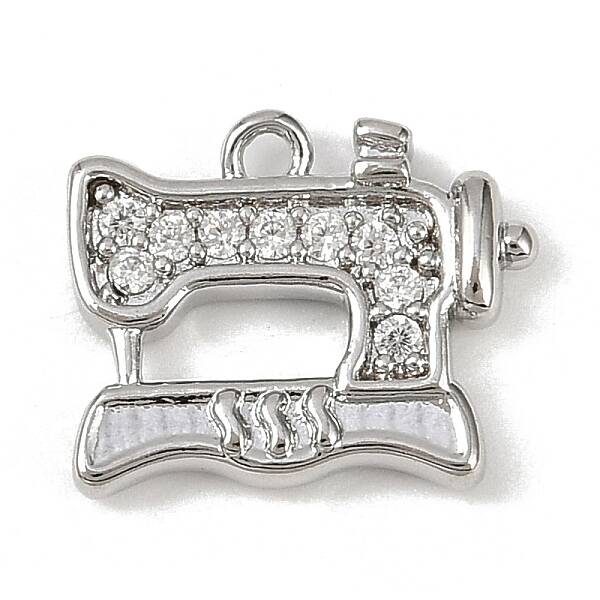 Brass Micro Pave Clear Cubic Zirconia Pendants