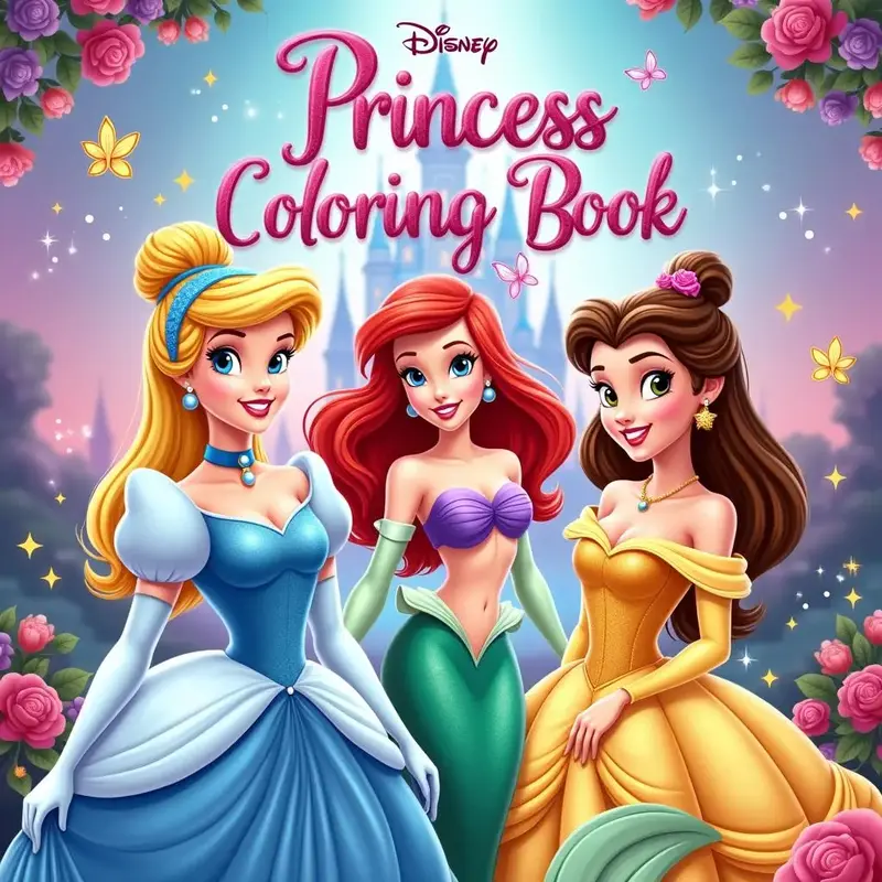 Princess Coloring Book: Fun, Relaxing and Inspiring Coloring Pages - For Kids and Adults