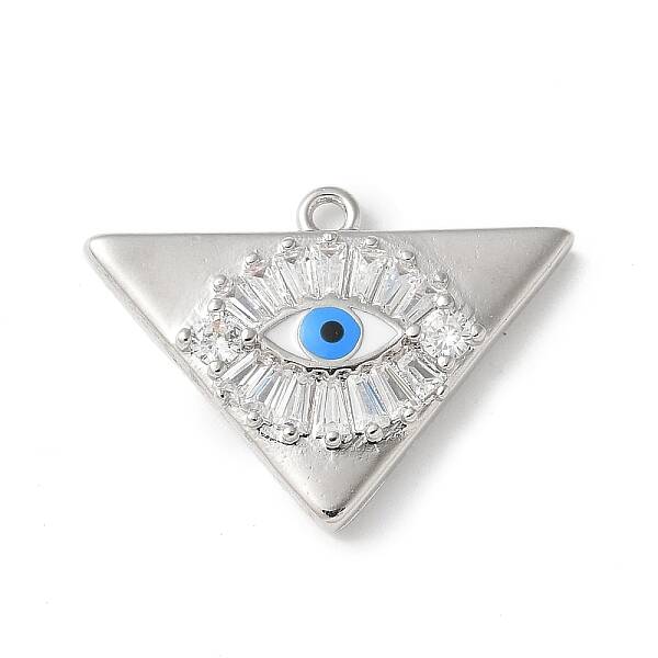 Rack Plating Brass Micro Pave Cubic Zirconia Enamel Pendants