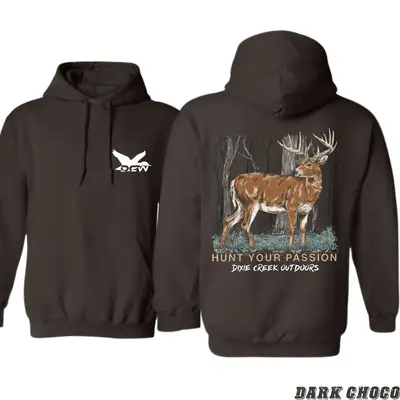 Dixie Creek Outdoors Hoodie - Deer Hunting Design Camo Country Style Soft Cotton Blend Unisex Sweatshirt for Men & Women Comf...