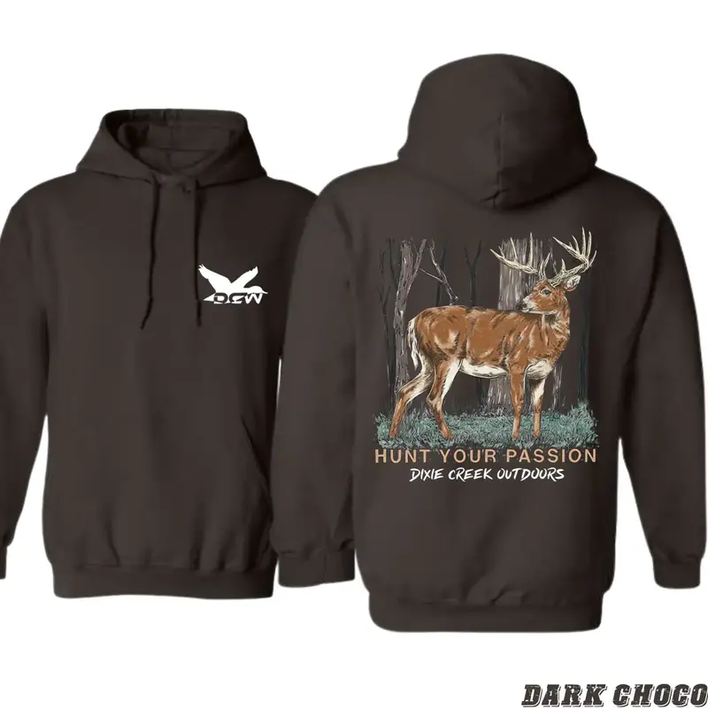 Dixie Creek Outdoors Hoodie - Deer Hunting Design Camo Country Style Soft Cotton Blend Unisex Sweatshirt for Men & Women Comf...