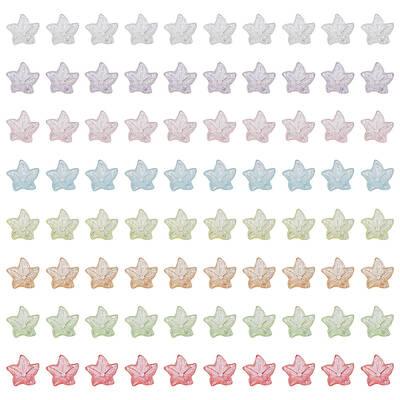 240Pcs 8 Colors Transparent Acrylic Bead Caps