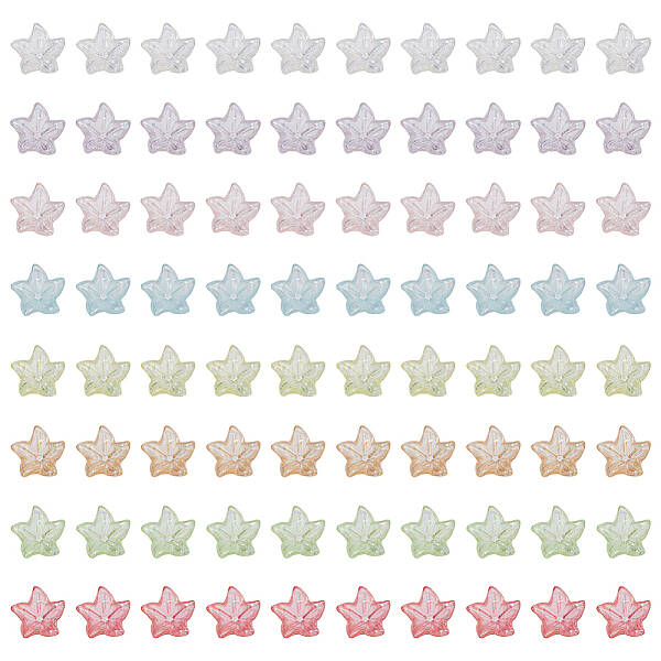 240Pcs 8 Colors Transparent Acrylic Bead Caps