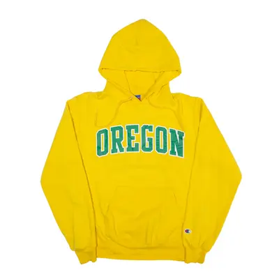 CHAMPION Oregon USA Hoodie Yellow Pullover Mens S