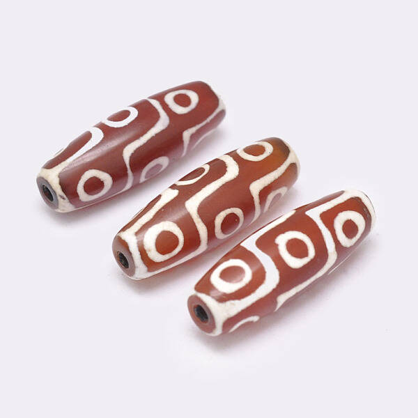 Tibetan Style 9-Eye dZi Beads