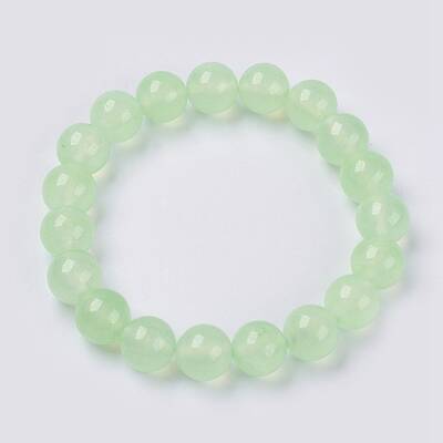 Natural Jade Beaded Stretch Bracelet