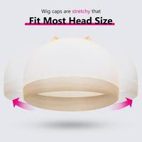 faba HD Wig Cap  Light Brown Stretchy Nylon Stocking Cap for Lace Front Wig Transparent Invisible Wig Caps for Women