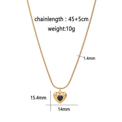 Fashionable Stainless Steel Heart Pendant Necklace for Women