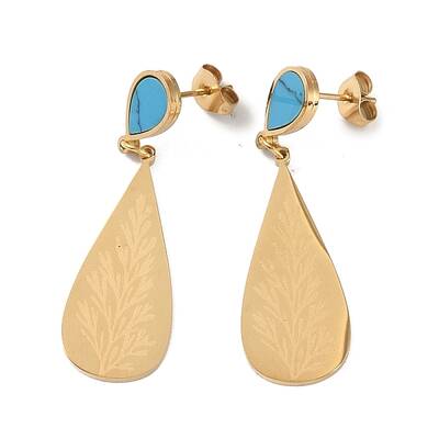 Teardrop 304 Stainless Steel Stud Earrings