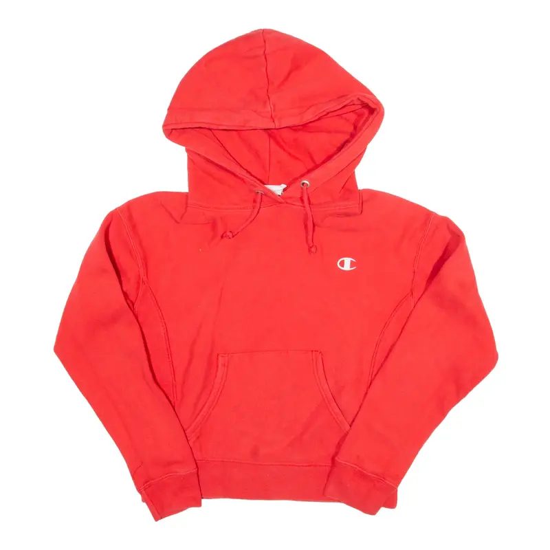 CHAMPION Reverse Weave Hoodie Red Pullover Womens XS