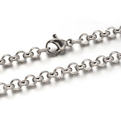 Tarnish Resistant 304 Stainless Steel Rolo Chains Necklaces
