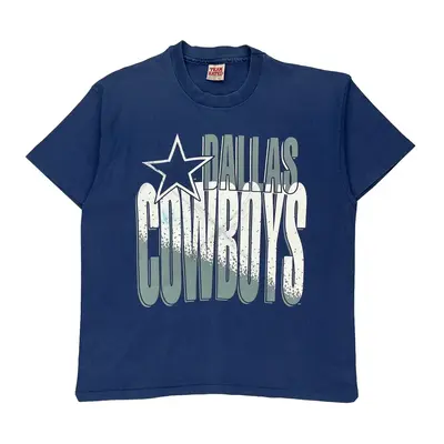 Dallas Cowboys Team Rated Single Stitch Nfl T-Shirt - XL Blue Cotton