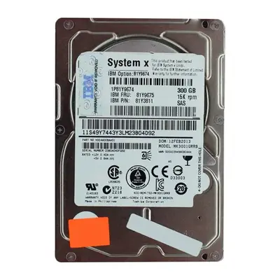 81Y9675 IBM 300GB 6Gb/s SAS 15000 2.5-Inch Hard Drive