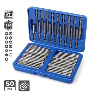 Spring Magnetic Screwdriver Bit Set, Long Safety Bit, 1/4\