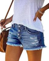 Women's Ripped Denim Jean Shorts Mid Rise Summer HotRaw Hem Casual Shorts Comfort Womenswear jean shortsbrandy melville short...