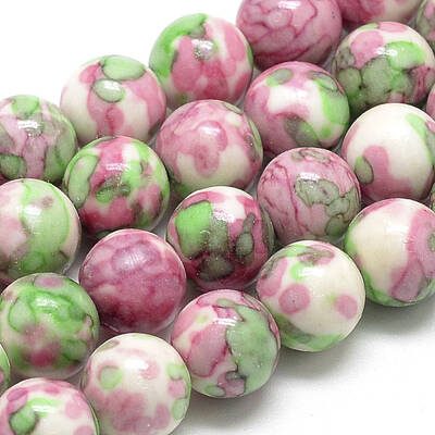 Synthetic Ocean White Jade Beads Strands