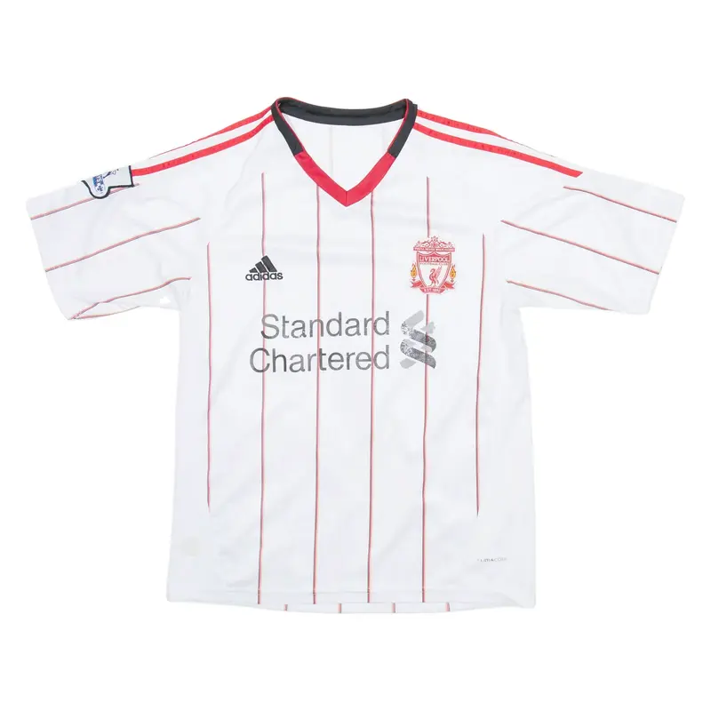 ADIDAS Liverpool F.c. Mens Football Shirt Jersey White V-Neck M