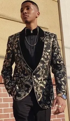 Paisley-300 Black-Gold