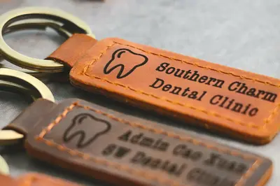DENTIST Personalized Keychain, Dentist Keyring, Dental Clinic Key tag, Name Tag, Cute Leather Keychain, Dentist Staff Keychai...