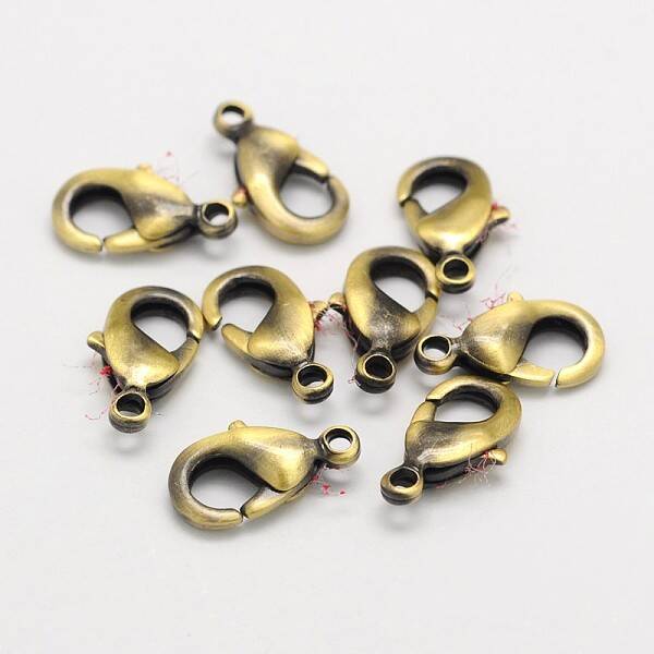 Brushed Antique Bronze Eco-Friendly Brass Lobster Claw Clasps