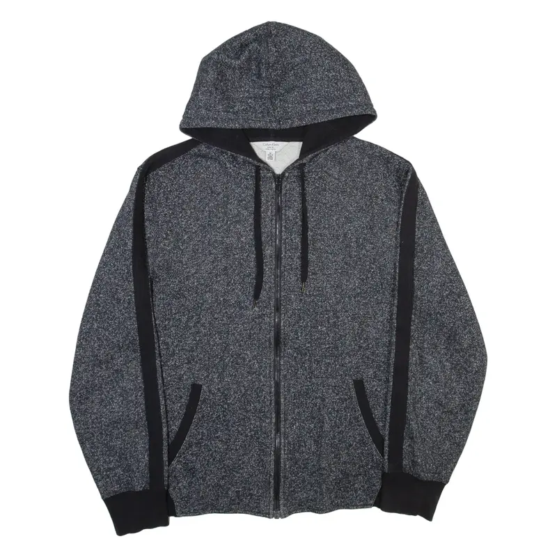 CALVIN KLEIN Body Fit Mens Grey Hoodie Full Zip M
