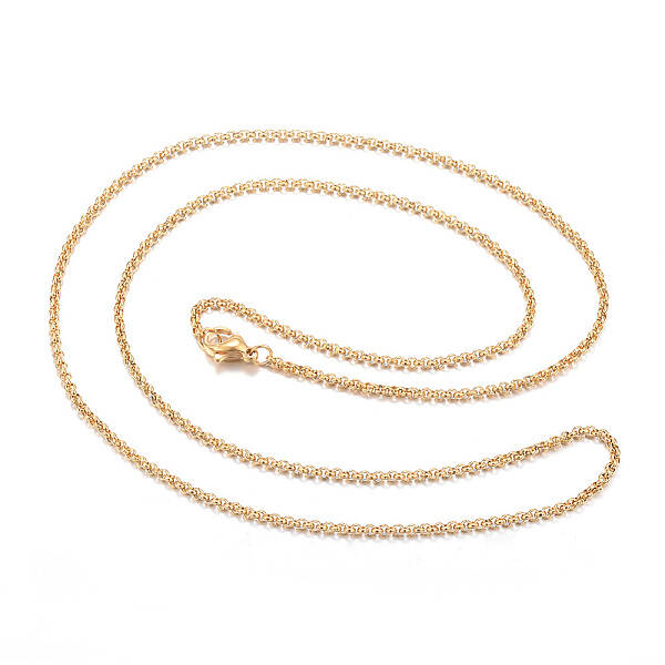 304 Stainless Steel Rolo Chains Necklaces