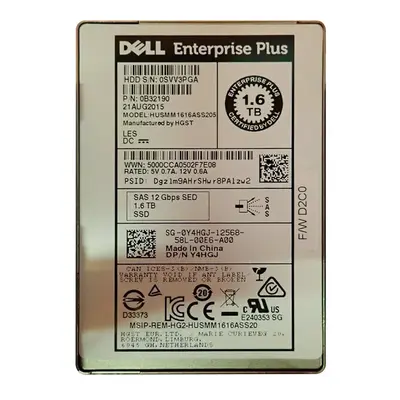 Dell Y4HGJ | 1.6TB Multi-Level Cell SAS 12Gb/s Write Intensive 2.5-Inch Enterprise Solid State Drive