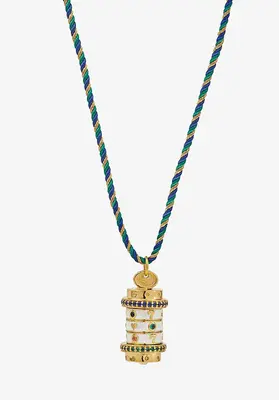 Necklace Motdepasjackpotoietu Mot De Passe Bleu-Vert-Dore | Color: BLEU VERT DORE | Size: U