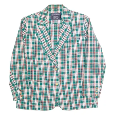 BURBERRY Womens Blazer Jacket Green 90s Check L