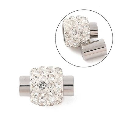 304 Stainless Steel Magnetic Clasps with Glue-in Ends