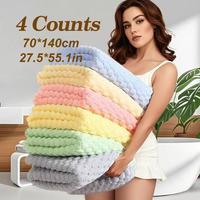 Super Soft, Super Absorbent Pack of 4 Waffled Microfiber Bath Towels - Quick-Drying Textured Towels for Adults, Soft Spa and ...