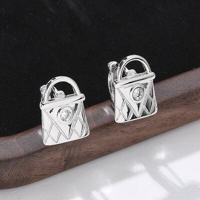 Brass & Glass Hoop Earrings