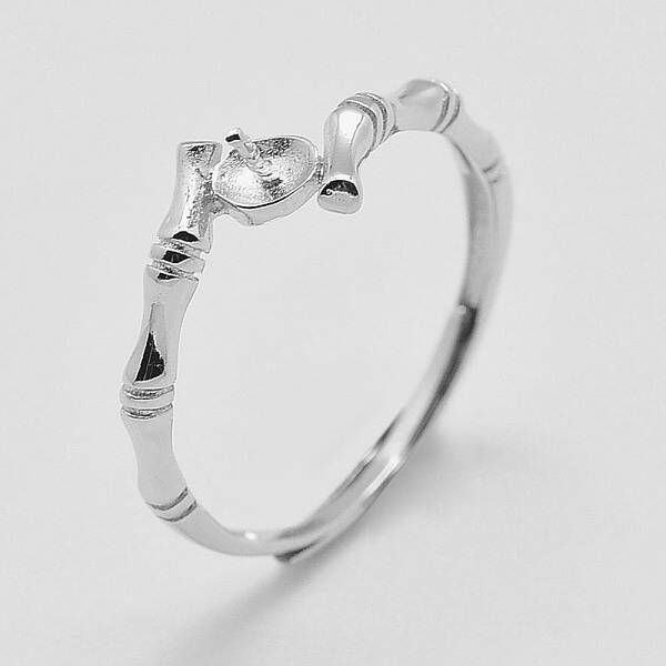 Anti-Tarnish Adjustable Rhodium Plated 925 Sterling Silver Ring Components