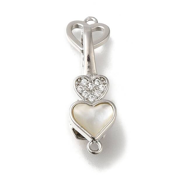 Brass Micro Pave Clear Cubic Zirconia Fold Over Clasps