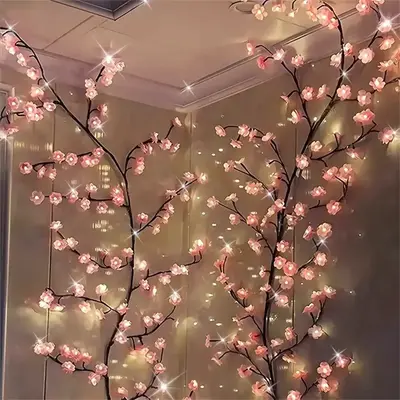 LED Bedroom Cherry Blossom Lamp,144LED Branch Light,USB power Tree Design Lamp,Home Decor Light With 8 Lighting Modes,For Wed...