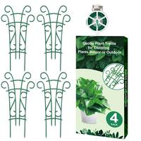 Qaobo Indoor Plant Trellis for Climbing Plants, 4 Pack Garden Trellis for Potted Plants Stackable Plant Trellis Plant Stakes ...