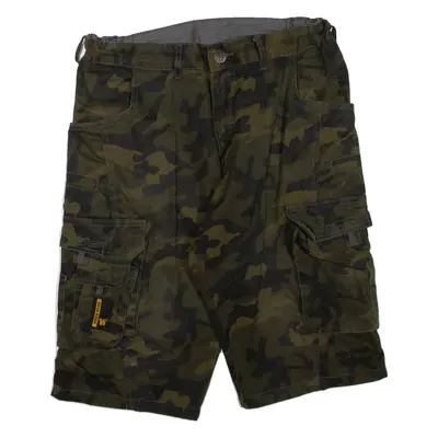 WORK-WEAR Mens Cargo Shorts Green Camouflage M W32