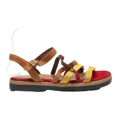TAMARIS Strappy Sandals Brown Leather Womens UK 6