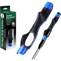 Golf Swing Trainer, 6in Long Black & Blue Golf Grip Training Aid Portable Anti-Slip Golf Club Swing Aid Click Stick Golf Wris...
