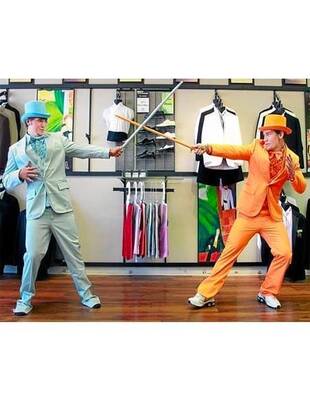 Men Blue and Orange Tuxedo