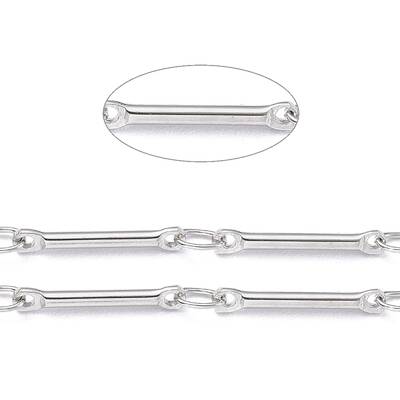 Real Platinum Brass Bar Link Chains