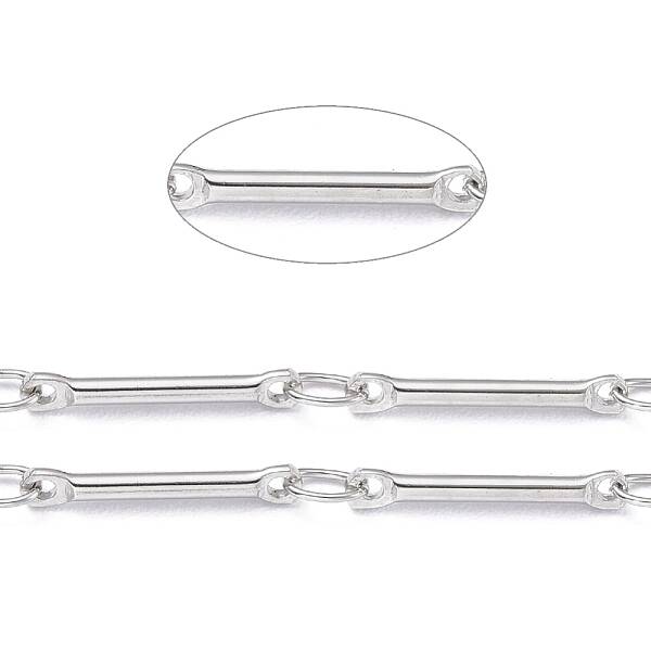 Real Platinum Brass Bar Link Chains