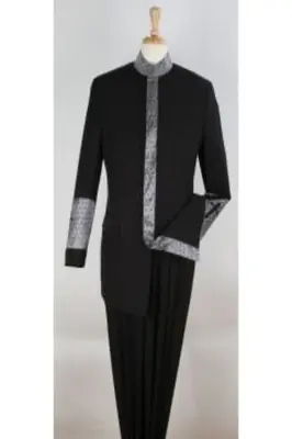 Apollo King Men's 2pc Nehru Style Pastor Suit Outlet