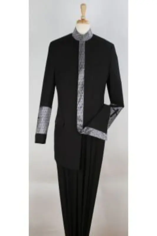Apollo King Men's 2pc Nehru Style Pastor Suit Outlet