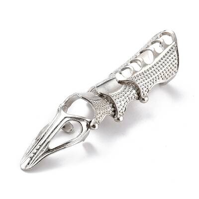 Plague Doctor Shape Alloy Full Finger Double Ring