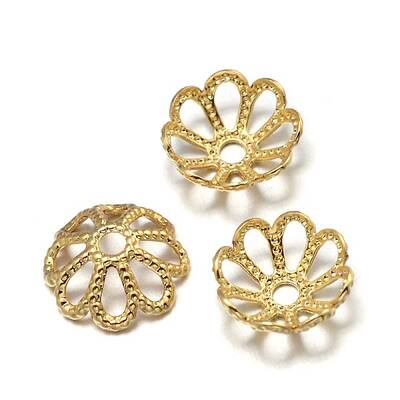 Multi-Petal Brass Fancy Bead Caps