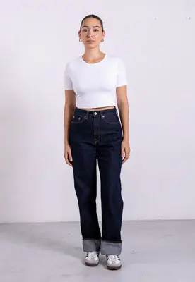 Organic Cotton Crew Cropped T-Shirt, White | Size: XXXL