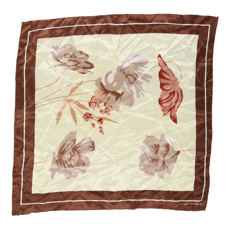 Ted Lapidus Floral Scarf - No Size White Polyester