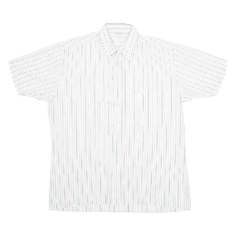 Mens Shirt White Striped L